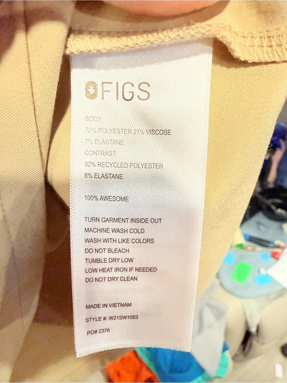FIGS Women's Nala Scrub Top XL Camel W21SW1053
